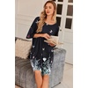image:imageEkouaer Plus Size Nightgowns for Women Oversized Sleep Shirt Short Sleeve Nightshirt TShirt Dress Sleepwear S5XLBlack Butterfly
