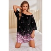 image:imageEkouaer Plus Size Nightgowns for Women Oversized Sleep Shirt Short Sleeve Nightshirt TShirt Dress Sleepwear S5XLBlack Flower