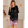 image:imageEkouaer Plus Size Nightgowns for Women Oversized Sleep Shirt Short Sleeve Nightshirt TShirt Dress Sleepwear S5XLBlack Flower