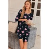image:imageEkouaer Plus Size Nightgowns for Women Oversized Sleep Shirt Short Sleeve Nightshirt TShirt Dress Sleepwear S5XLBlack Heart
