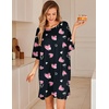image:imageEkouaer Plus Size Nightgowns for Women Oversized Sleep Shirt Short Sleeve Nightshirt TShirt Dress Sleepwear S5XLBlack Heart