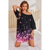 image:imageEkouaer Plus Size Nightgowns for Women Oversized Sleep Shirt Short Sleeve Nightshirt TShirt Dress Sleepwear S5XLBlack Sakura