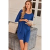image:imageEkouaer Plus Size Nightgowns for Women Oversized Sleep Shirt Short Sleeve Nightshirt TShirt Dress Sleepwear S5XLBlue