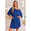 image:imageEkouaer Plus Size Nightgowns for Women Oversized Sleep Shirt Short Sleeve Nightshirt TShirt Dress Sleepwear S5XLBlue