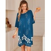 image:imageEkouaer Plus Size Nightgowns for Women Oversized Sleep Shirt Short Sleeve Nightshirt TShirt Dress Sleepwear S5XLBlue Flower