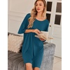 image:imageEkouaer Plus Size Nightgowns for Women Oversized Sleep Shirt Short Sleeve Nightshirt TShirt Dress Sleepwear S5XLBlue Green