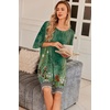 image:imageEkouaer Plus Size Nightgowns for Women Oversized Sleep Shirt Short Sleeve Nightshirt TShirt Dress Sleepwear S5XLGreen Flower