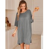 image:imageEkouaer Plus Size Nightgowns for Women Oversized Sleep Shirt Short Sleeve Nightshirt TShirt Dress Sleepwear S5XLGrey