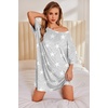 image:imageEkouaer Plus Size Nightgowns for Women Oversized Sleep Shirt Short Sleeve Nightshirt TShirt Dress Sleepwear S5XLGrey Stars