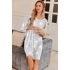 image:imageEkouaer Plus Size Nightgowns for Women Oversized Sleep Shirt Short Sleeve Nightshirt TShirt Dress Sleepwear S5XLGrey Stars