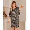 image:imageEkouaer Plus Size Nightgowns for Women Oversized Sleep Shirt Short Sleeve Nightshirt TShirt Dress Sleepwear S5XLLeopard