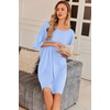 image:imageEkouaer Plus Size Nightgowns for Women Oversized Sleep Shirt Short Sleeve Nightshirt TShirt Dress Sleepwear S5XLLight Blue