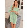 image:imageEkouaer Plus Size Nightgowns for Women Oversized Sleep Shirt Short Sleeve Nightshirt TShirt Dress Sleepwear S5XLLight Green