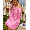 image:imageEkouaer Plus Size Nightgowns for Women Oversized Sleep Shirt Short Sleeve Nightshirt TShirt Dress Sleepwear S5XLPink