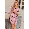 image:imageEkouaer Plus Size Nightgowns for Women Oversized Sleep Shirt Short Sleeve Nightshirt TShirt Dress Sleepwear S5XLPink Hearts