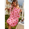 image:imageEkouaer Plus Size Nightgowns for Women Oversized Sleep Shirt Short Sleeve Nightshirt TShirt Dress Sleepwear S5XLPink Strawberry