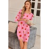 image:imageEkouaer Plus Size Nightgowns for Women Oversized Sleep Shirt Short Sleeve Nightshirt TShirt Dress Sleepwear S5XLPink Strawberry