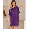 image:imageEkouaer Plus Size Nightgowns for Women Oversized Sleep Shirt Short Sleeve Nightshirt TShirt Dress Sleepwear S5XLPurple