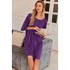 image:imageEkouaer Plus Size Nightgowns for Women Oversized Sleep Shirt Short Sleeve Nightshirt TShirt Dress Sleepwear S5XLPurple