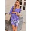 image:imageEkouaer Plus Size Nightgowns for Women Oversized Sleep Shirt Short Sleeve Nightshirt TShirt Dress Sleepwear S5XLPurple Flower