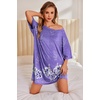 image:imageEkouaer Plus Size Nightgowns for Women Oversized Sleep Shirt Short Sleeve Nightshirt TShirt Dress Sleepwear S5XLPurple Flower