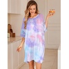 image:imageEkouaer Plus Size Nightgowns for Women Oversized Sleep Shirt Short Sleeve Nightshirt TShirt Dress Sleepwear S5XLTie Dye