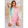 image:imageEkouaer Plus Size Nightgowns for Women Oversized Sleep Shirt Short Sleeve Nightshirt TShirt Dress Sleepwear S5XLTie Dye Pink