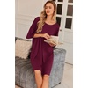 image:imageEkouaer Plus Size Nightgowns for Women Oversized Sleep Shirt Short Sleeve Nightshirt TShirt Dress Sleepwear S5XLWine Red