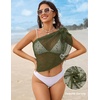 image:imageEkouaer Sarong Wraps for Women Beach Cover Up Short Crochet Bikini Swimsuit Coverup Skirts for Swimwear SXXLArmy Green