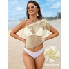 image:imageEkouaer Sarong Wraps for Women Beach Cover Up Short Crochet Bikini Swimsuit Coverup Skirts for Swimwear SXXLBeige