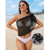 image:imageEkouaer Sarong Wraps for Women Beach Cover Up Short Crochet Bikini Swimsuit Coverup Skirts for Swimwear SXXLBlack