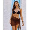 image:imageEkouaer Sarong Wraps for Women Beach Cover Up Short Crochet Bikini Swimsuit Coverup Skirts for Swimwear SXXLDark Coffee