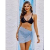 image:imageEkouaer Sarong Wraps for Women Beach Cover Up Short Crochet Bikini Swimsuit Coverup Skirts for Swimwear SXXLLight Blue