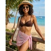image:imageEkouaer Sarong Wraps for Women Beach Cover Up Short Crochet Bikini Swimsuit Coverup Skirts for Swimwear SXXLLight Pink