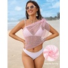 image:imageEkouaer Sarong Wraps for Women Beach Cover Up Short Crochet Bikini Swimsuit Coverup Skirts for Swimwear SXXLLight Pink