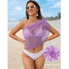 image:imageEkouaer Sarong Wraps for Women Beach Cover Up Short Crochet Bikini Swimsuit Coverup Skirts for Swimwear SXXLLight Purple