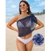 image:imageEkouaer Sarong Wraps for Women Beach Cover Up Short Crochet Bikini Swimsuit Coverup Skirts for Swimwear SXXLNavy Blue