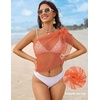 image:imageEkouaer Sarong Wraps for Women Beach Cover Up Short Crochet Bikini Swimsuit Coverup Skirts for Swimwear SXXLOrange