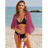 image:imageEkouaer Sarong Wraps for Women Beach Cover Up Short Crochet Bikini Swimsuit Coverup Skirts for Swimwear SXXLRose Red