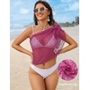 image:imageEkouaer Sarong Wraps for Women Beach Cover Up Short Crochet Bikini Swimsuit Coverup Skirts for Swimwear SXXLRose Red