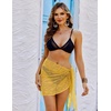 image:imageEkouaer Sarong Wraps for Women Beach Cover Up Short Crochet Bikini Swimsuit Coverup Skirts for Swimwear SXXLYellow
