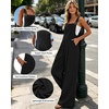 image:imageEkouaer Womens Casual Loose Overalls Jumpsuits Summer Outfits Wide Leg Pants Rompers with Pockets SXXLBlack