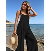 image:imageEkouaer Womens Casual Loose Overalls Jumpsuits Summer Outfits Wide Leg Pants Rompers with Pockets SXXLBlack