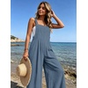 image:imageEkouaer Womens Casual Loose Overalls Jumpsuits Summer Outfits Wide Leg Pants Rompers with Pockets SXXLBlue