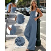 image:imageEkouaer Womens Casual Loose Overalls Jumpsuits Summer Outfits Wide Leg Pants Rompers with Pockets SXXLBlue