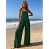 image:imageEkouaer Womens Casual Loose Overalls Jumpsuits Summer Outfits Wide Leg Pants Rompers with Pockets SXXLGreen