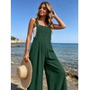 image:imageEkouaer Womens Casual Loose Overalls Jumpsuits Summer Outfits Wide Leg Pants Rompers with Pockets SXXLGreen