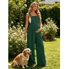 image:imageEkouaer Womens Casual Loose Overalls Jumpsuits Summer Outfits Wide Leg Pants Rompers with Pockets SXXLGreen