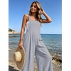 image:imageEkouaer Womens Casual Loose Overalls Jumpsuits Summer Outfits Wide Leg Pants Rompers with Pockets SXXLGrey Blue