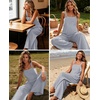 image:imageEkouaer Womens Casual Loose Overalls Jumpsuits Summer Outfits Wide Leg Pants Rompers with Pockets SXXLGrey Blue